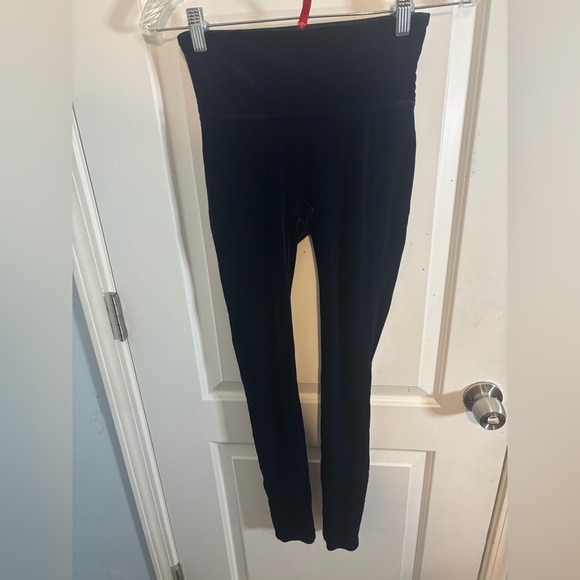 SPANX Midnight Blue velvet Leggings size small EUC Y2K - Picture 1 of 3